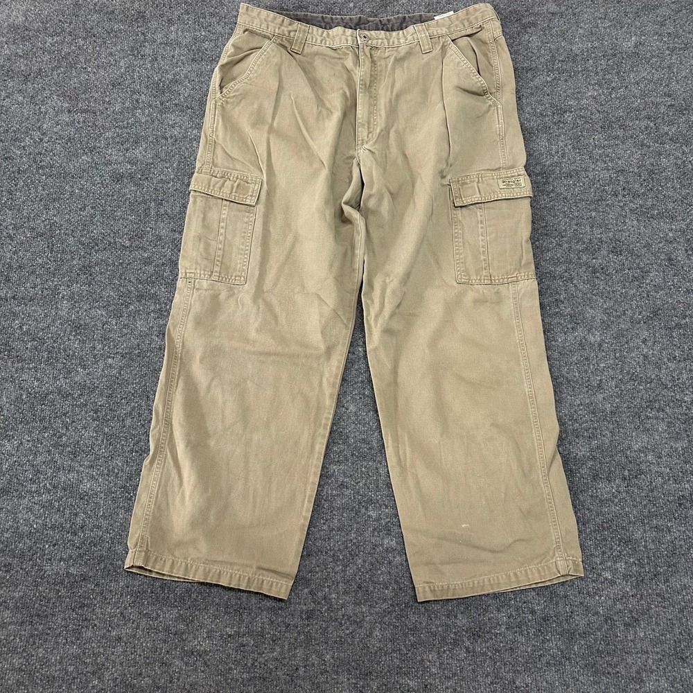 Wrangler Cargo Pants Mens 36x29 Tan Khaki Relaxed Fit Cotton Workwear Casual